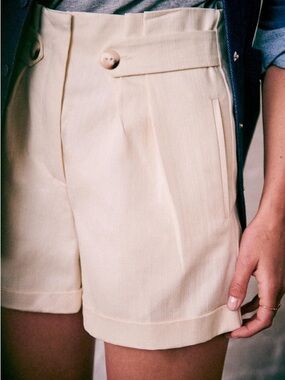 Sezane Fabrizio Shorts, 46/14, Ecru